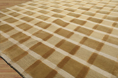 6x9 Moss, Ivory, Tan Color Hand Knotted Tibetan Wool Modern & Contemporary Oriental Rug