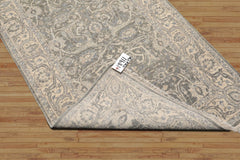 Runner Moss, Beige, Gray Color Hand Knotted Oriental Wool Traditional Oriental Rug