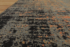 8x10 Gray, Blue, Peach Color Hand Knotted Sherpa Wool & Silk Modern Oriental Rug