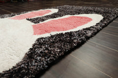 3x5 Gray, Black, Ivory Color Hand Tufted Oriental Area Rug Polyster/Cotton Blend Novelty Oriental Rug