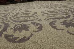 8x10 Beige, , Color Hand Tufted All-Over 100% Wool Transitional Oriental Rug