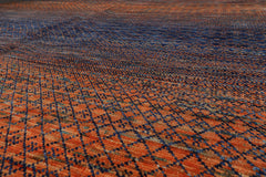 9x12 Orange, Navy, Color Hand Knotted Grass 100% Wool Modern Oriental Rug