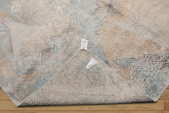 8x10 Beige, Tan, Blue Color Hand Knotted Tibetan Wool & Silk Modern Oriental Rug