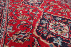 LoomBloom Traditional Red Wool Runner Rug Kashan Design Hand Knotted 2'8''x9'5"