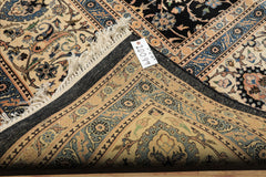 OverSize Black, Ivory, Blue Color Hand Knotted Pak Persian Wool Traditional Oriental Rug