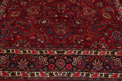 LoomBloom Traditional Burgundy Wool Area Rug Kashan Design Hand Knotted 10'x12'1" 200 KPSI