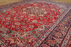 LoomBloom Traditional Red Wool Area Rug Tabriz Design Hand Knotted 9'5''x12'1"