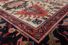8x10 Beige, Navy, Blue Color Hand Knotted All-Over 100% Wool Traditional-Persian/Oriental Oriental Rug