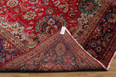 LoomBloom Traditional Red Wool Area Rug Tabriz Design Hand Knotted 10'x13'2"