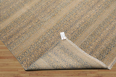 LoomBloom Contemporary Beige Wool Area Rug Tibetan Design Hand Knotted 8'x10' 250 KPSI High End Designer