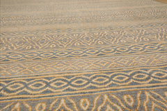 LoomBloom Contemporary Beige Wool Area Rug Tibetan Design Hand Knotted 8'x10' 250 KPSI High End Designer