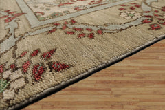 LoomBloom Beige Arts & Crafts/Mission Oushak Wool Oriental Rug Multi Sizes Hand Knotted