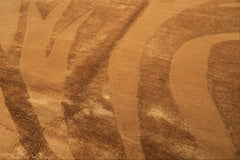 8x10 Tone on Tone Gold, , Color Hand Knotted Tibetan Wool & Pure Silk Modern & Contemporay Oriental Rug