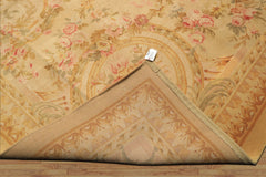 Oversize Beige, Tan, Gold Color Hand Knotted French Aubusson Savonerrie Wool Traditional Oriental Rug