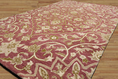 LoomBloom Transitional Floral Pomegranate 100% Wool Hand Tufted Multi Size Oriental Area Rug
