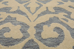 5x8 Ivory, Blue, Color Hand Tufted Handmade Wool Transitional Oriental Rug