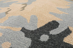 LoomBloom Modern Abstract Slate Gray 100% Wool & Bamboo Silk Hand Tufted Oriental Area Rug