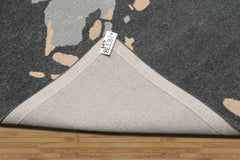 LoomBloom Modern Abstract Slate Gray 100% Wool & Bamboo Silk Hand Tufted Oriental Area Rug