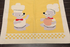 4x6 Yellow, Beige, Lavender Color Hand Woven Cartoon Theme 100% Wool Traditional-Persian/Oriental Oriental Rug