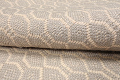 Gray Flatweave Area Rug LoomBloom Hand Woven Contemporary 100% New Zealand Wool Oriental Rug