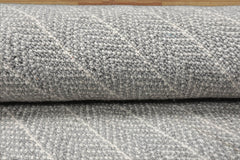 100% New Zealand Wool LoomBloom Ash Gray Multi Size Hand Tufted Berber Rug Featuring a Contemporary Herringbone Design