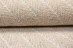 100% New Zealand Wool LoomBloom Beige Hand Tufted Berber Rug Multi Size Contemporary Herringbone Design