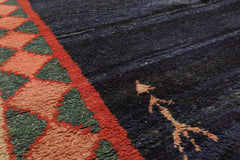 4x6 Navy, Turquoise, Coral Color Hand Knotted Oriental Area Rug 100% Wool Traditional Oriental Rug