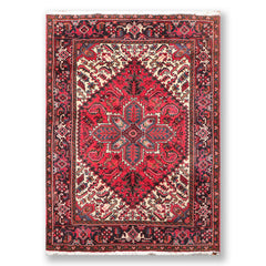 Red 5x7 Hand Knotted Traditional Tabriz Wool Bordered Oriental Area Rug