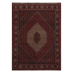 8x10 Red/Rust, Rust, Black Color Hand Knotted All-Over 100% Wool Traditional Oriental Rug