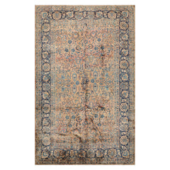 8x10 Brown, Navy, Rust Color Hand Knotted Persian 100% Wool Oriental Oriental Rug