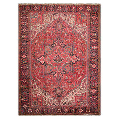 10x14 Rust, Rose, Ivory Color Hand Knotted All-Over 100% Wool Traditional Oriental Rug