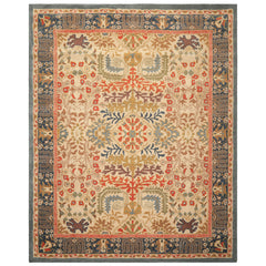 Multi Size Beige, Blue Hand Tufted Hand Made 100% Wool Arts and Craft Transitional Oriental Area Rug