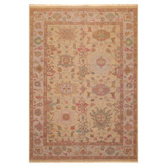 100% Wool Tan Traditional Hand Knotted Soumak Nourison Nourmak Oriental Area Rug 6'x8'9"