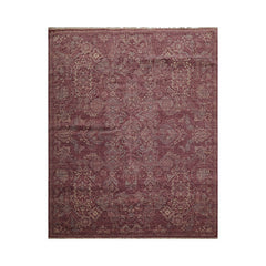 8x10 Transitional Oriental Rug, Hand Knotted in Burgundy 100% Wool