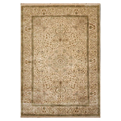 6x9 Beige, Brown, Multi Color Hand Knotted All-Over 100% Wool Traditional Oriental Rug