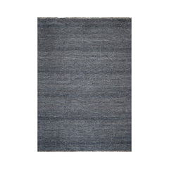 Geometric Tibetan Wool and Bamboo Silk 10'x14' Rug in Blue Modern & Contemporary Hand-Knotted Oriental
