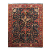 Multi Size Dark Blue Wine Burnt Orange Color Hand Tufted All-Over 100% Wool Arts & Crafts Oriental Rug