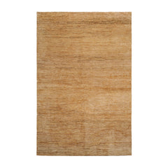 6x9 Tone on tone Gold, , Color Hand Knotted All-Over 100% Wool Modern Oriental Rug