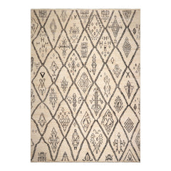10'2''x13'11" Ivory Afghan Moroccan Wool Oriental Area Rug, Hand Knotted, Modern & Contemporary Tribal Design