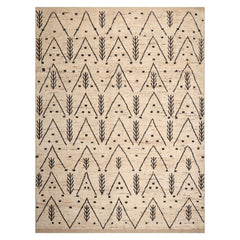 Ivory Wool Hand Knotted 9x12 Tribal Afghan Moroccan Oriental Area Rug