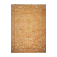 10x14 Pale Peach, Beige, Rust Color Hand Knotted All-Over 100% Wool Traditional Oriental Rug