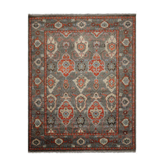 LoomBloom Muted Turkish Oushak Hand Knotted Wool Traditional Area Rug Gray, Ivory Color 8x10