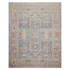 8x10 Hand Knotted Distressed Quality 100% Wool Traditional Oriental Rug in Slate Gray Color
