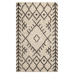 LoomBloom Ivory 3'x5' Afghan Moroccan Modern Contemporary Tribal Hand Knotted Wool Oriental Area Rug