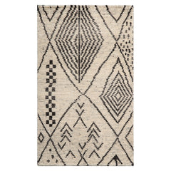 LoomBloom Ivory 3'x5' Afghan Moroccan Modern Contemporary Tribal Hand Knotted Wool Oriental Area Rug