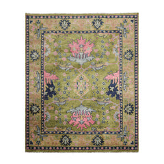 Multi Size Multi Color Hand Knotted Muted Turkish Oushak 100% Wool William Morris Donegal Branches Arts and Craft Traditional Oriental Area Rug