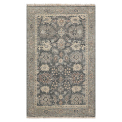 LoomBloom Slate 3'x5' Traditional Distressed Quality Hand Knotted Wool Oriental Area Rug