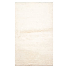 LoomBloom Ivory 3'x5' Afghan Moroccan Contemporary Solid Hand Knotted Wool Oriental Area Rug