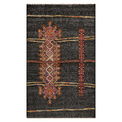 LoomBloom Charcoal 3'x5' Afghan Moroccan Tribal Geometric Hand Knotted Wool Oriental Area Rug