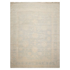 9x12 Gray, Moss, Beige Color Hand Knotted Afghan Oushak Wool Traditional Oriental Rug